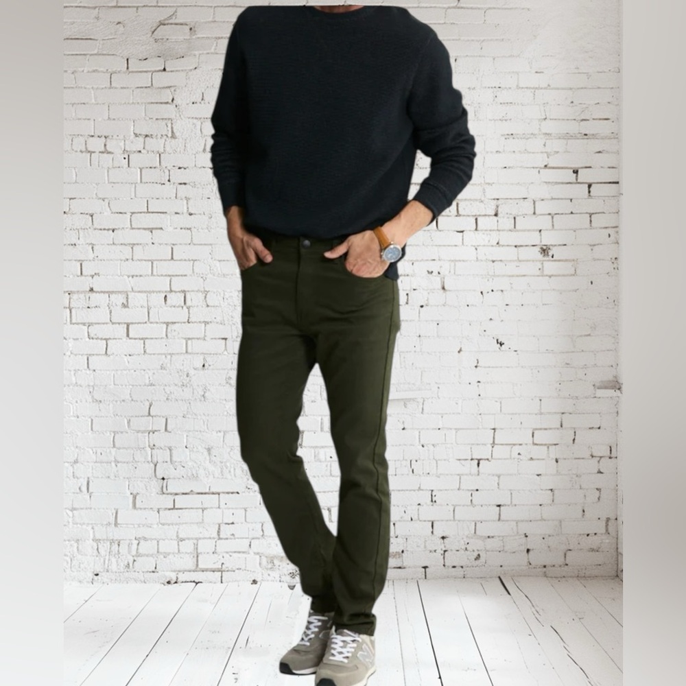 JACHS Men’s Straight Fit Stretch Traveler Pants 32/29 NWT | Olive 5‑Pocket